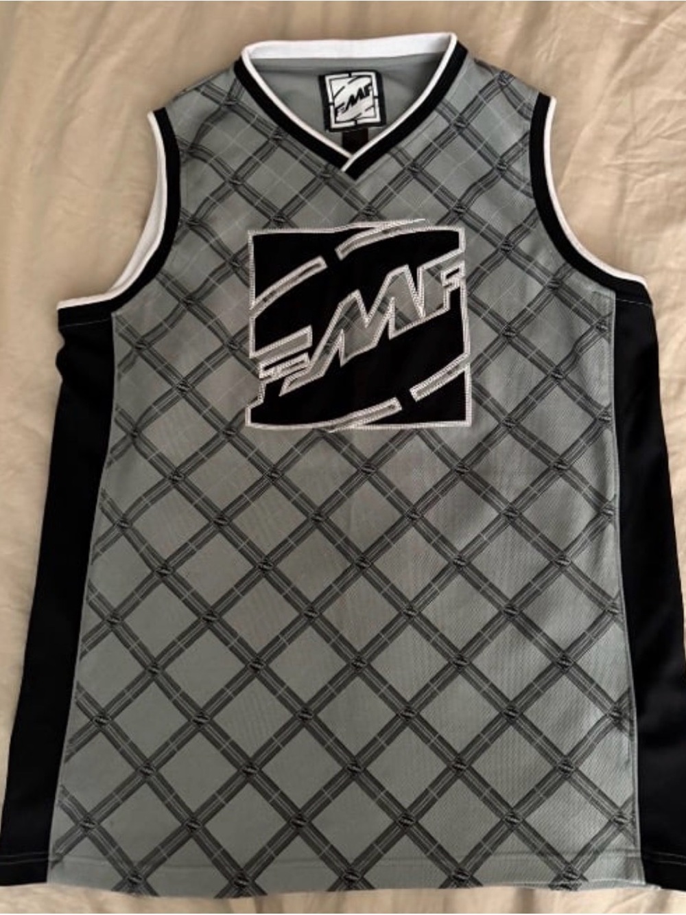 EMF Grey and Black Men's Sleeveless Jersey